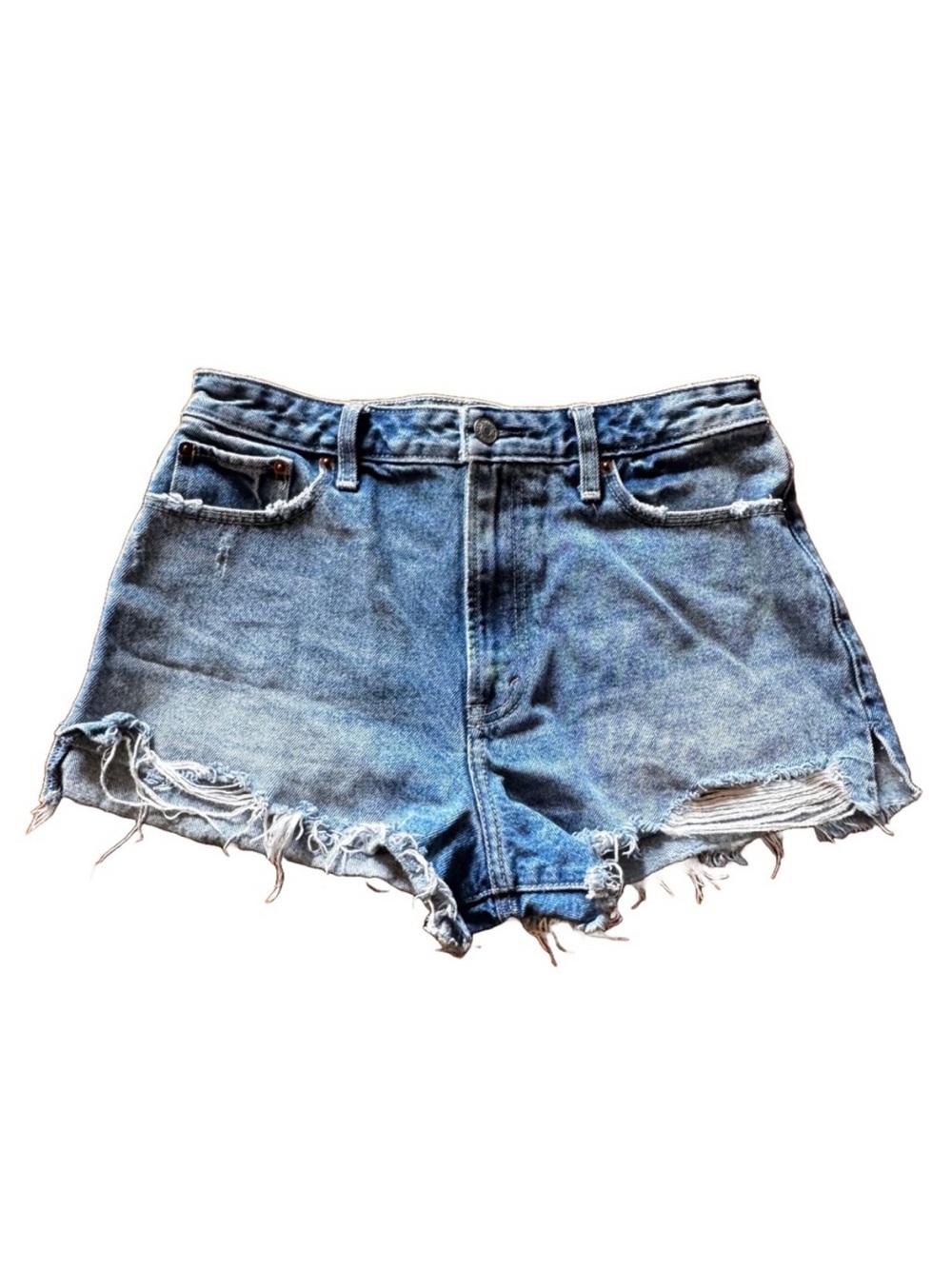 Abercrombie & Fitch Annie High Rise Shorts Size 28/6 Cut Off Denim Jean A&F